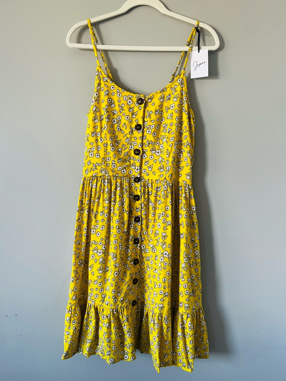 NWT SZ M Yellow w Floral  Sundress